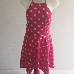 City Studio Pink Polka Dot Juniors Halter Dress